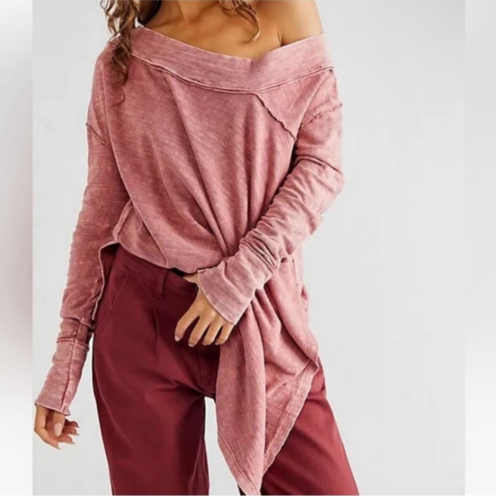NWOT We The Free To The Right Long Sleeve Top In Rose Smoke